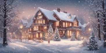 Snowy romance in realistic Christmas style