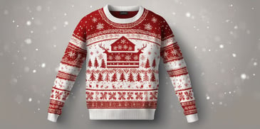 Holiday sweater in realistic Christmas style