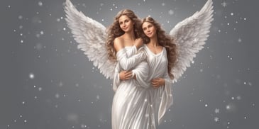 Angel in realistic Christmas style