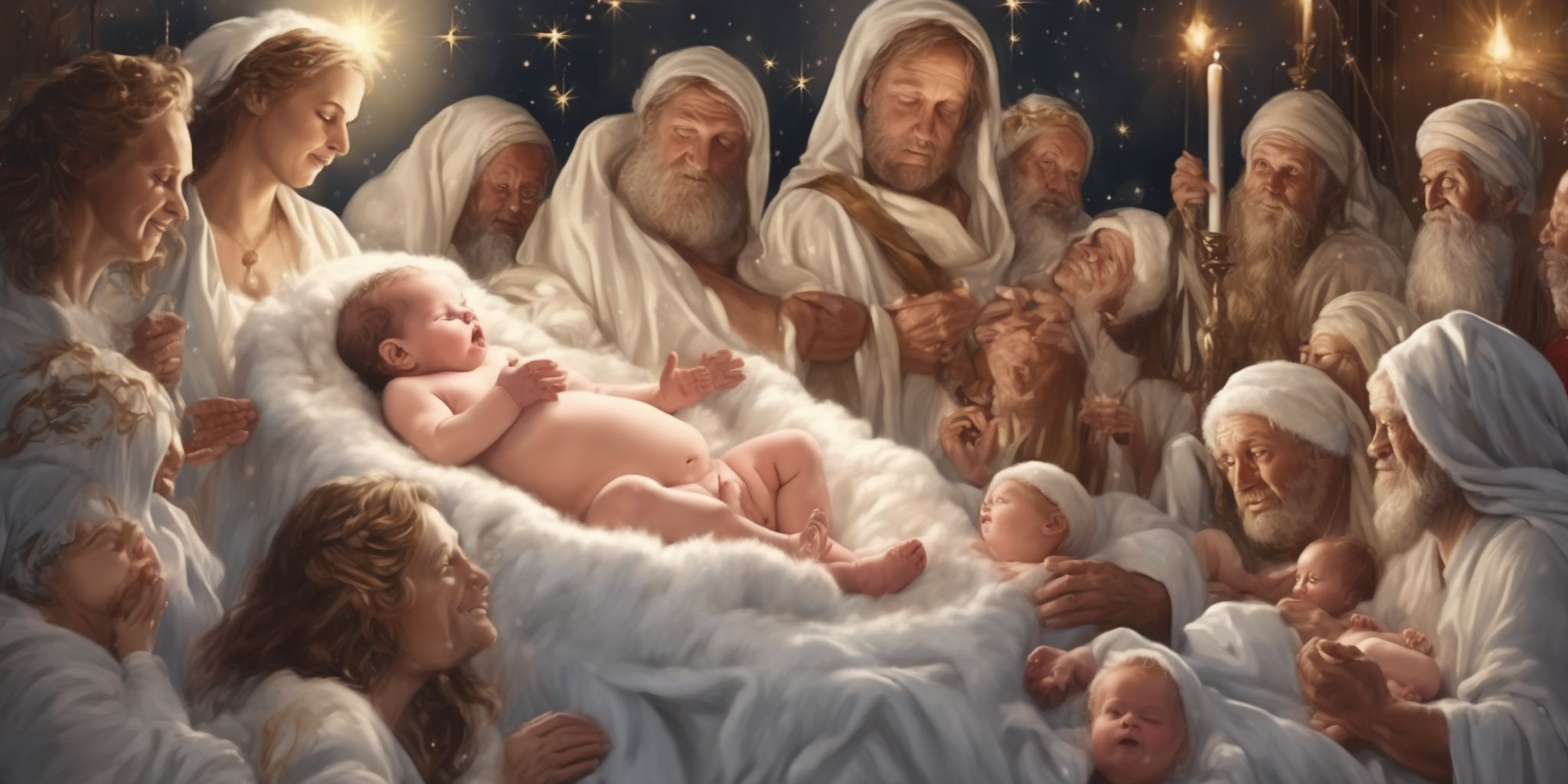 Divine birth in realistic Christmas style