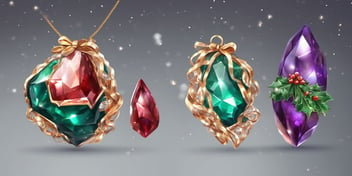 Gemstone in realistic Christmas style
