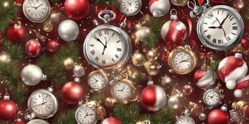 Time in realistic Christmas style