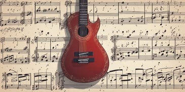 Guitar sheet music in realistic Christmas style