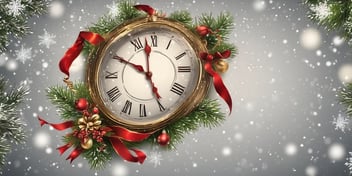Clock in realistic Christmas style