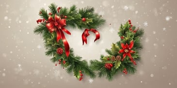 Wreath in realistic Christmas style