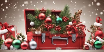 Toolbox in realistic Christmas style
