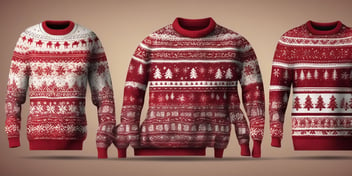 Sweaters in realistic Christmas style