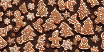 Gingerbread in realistic Christmas style