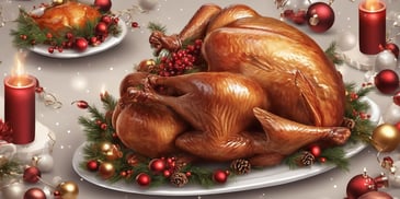 Roast turkey in realistic Christmas style
