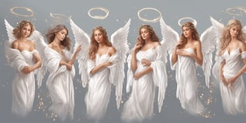 Angels in realistic Christmas style