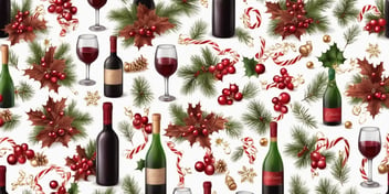 Wine in realistic Christmas style