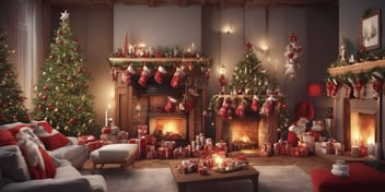 Merriment in realistic Christmas style