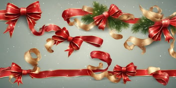 Ribbons in realistic Christmas style