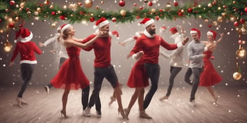 Dance in realistic Christmas style