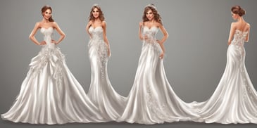 Bridal gown in realistic Christmas style