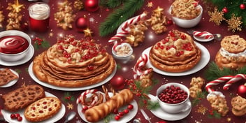 Food in realistic Christmas style