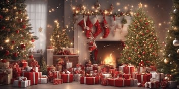 Festivities in realistic Christmas style