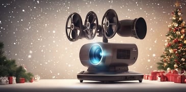 Projector in realistic Christmas style