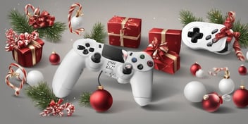 Console in realistic Christmas style