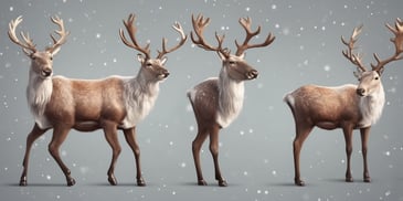 Reindeer in realistic Christmas style