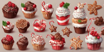Sweet treats in realistic Christmas style