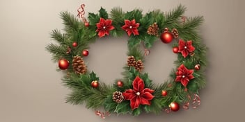 Wreath in realistic Christmas style