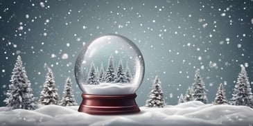 Snow globe in realistic Christmas style