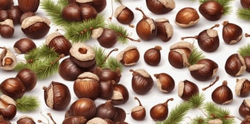 Roasted chestnuts in realistic Christmas style