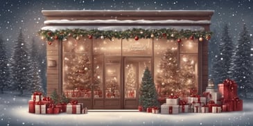Store in realistic Christmas style