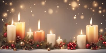 Candlelight in realistic Christmas style