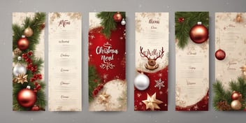 Menu in realistic Christmas style