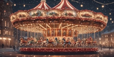 Carousel in realistic Christmas style