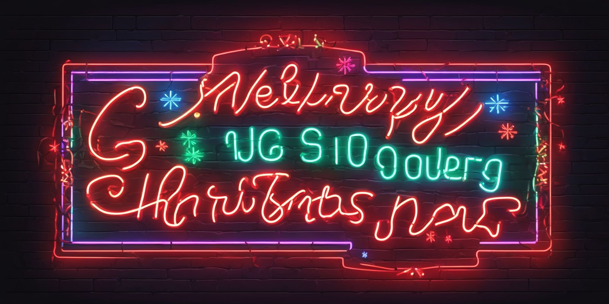 Neon sign in realistic Christmas style