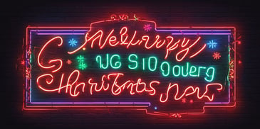 Neon sign in realistic Christmas style