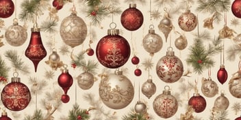 Old-fashioned ornaments in realistic Christmas style