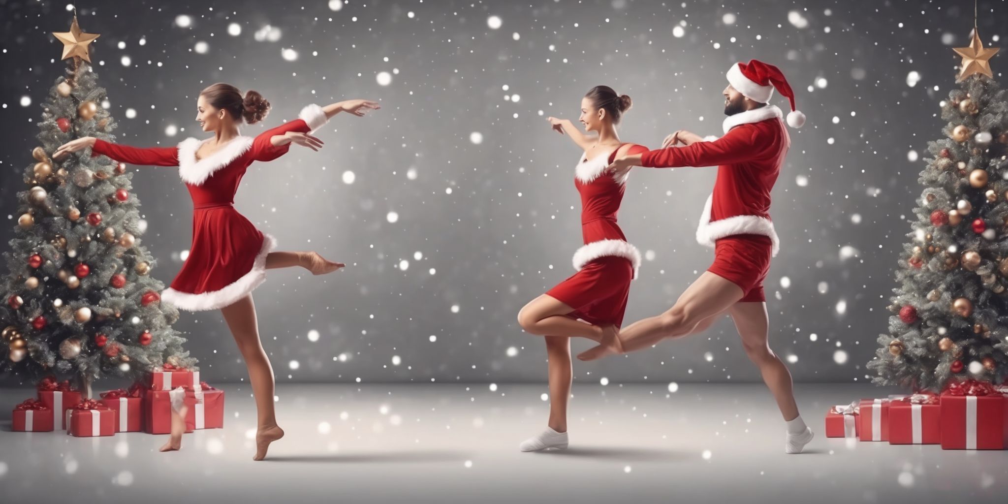 Dance in realistic Christmas style