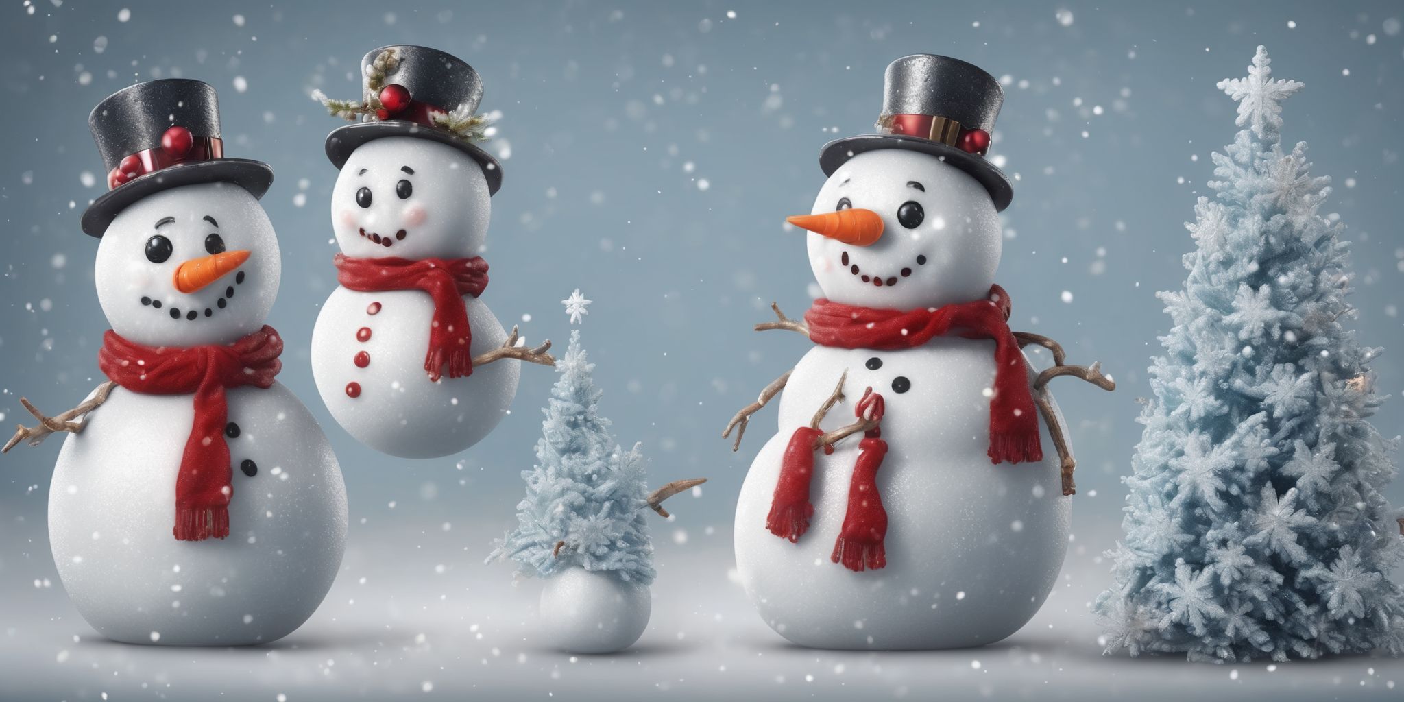 Frosty in realistic Christmas style