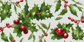 Mistletoe in realistic Christmas style