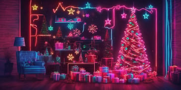 Neon in realistic Christmas style