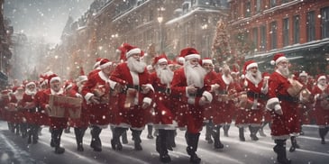 Parade in realistic Christmas style