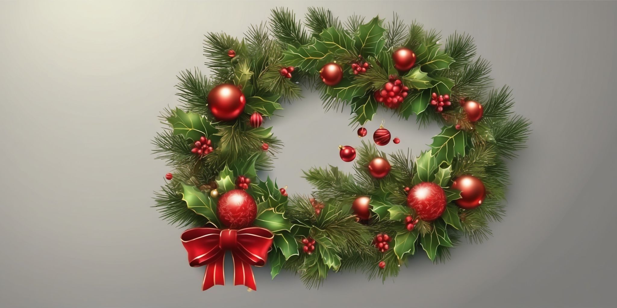 Wreath in realistic Christmas style