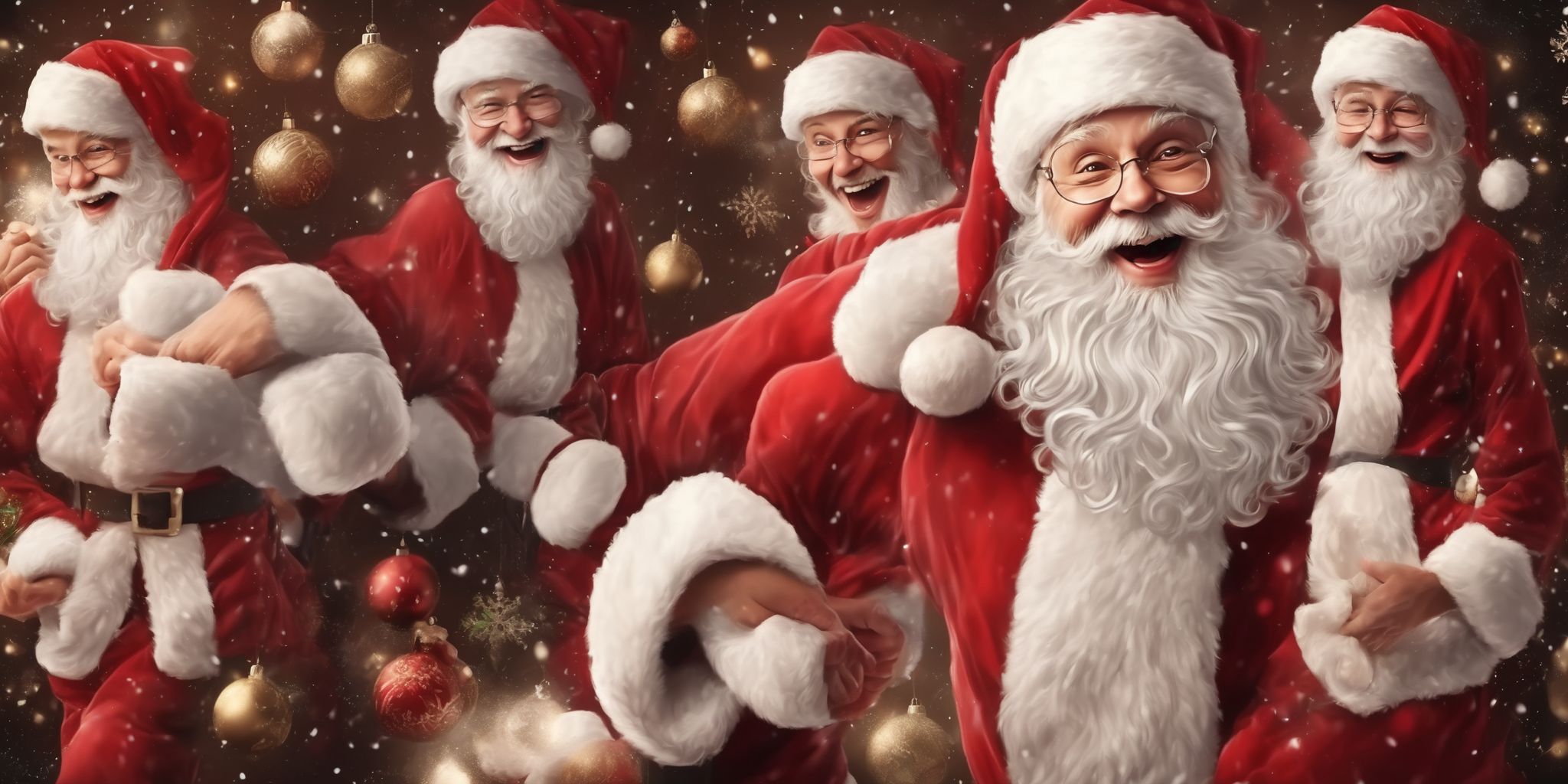 Joyful Santa in realistic Christmas style