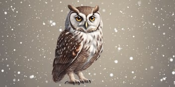 Owl in realistic Christmas style