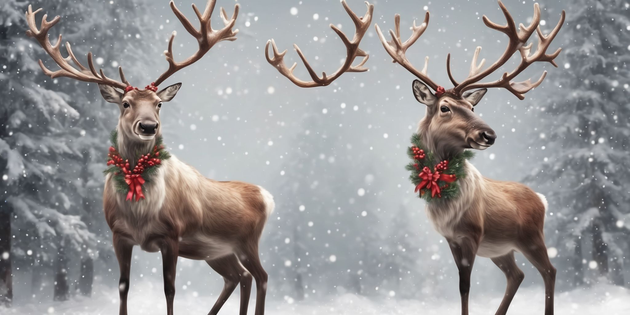 Reindeer in realistic Christmas style