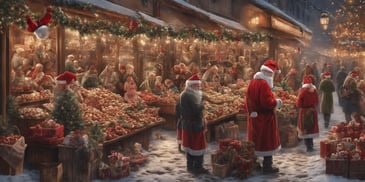 Vendors busy in realistic Christmas style