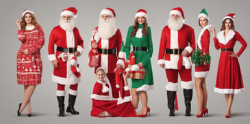 Costumes in realistic Christmas style