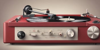 Record player in realistic Christmas style