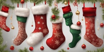 Stockings in realistic Christmas style