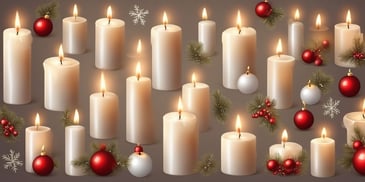 Candles in realistic Christmas style