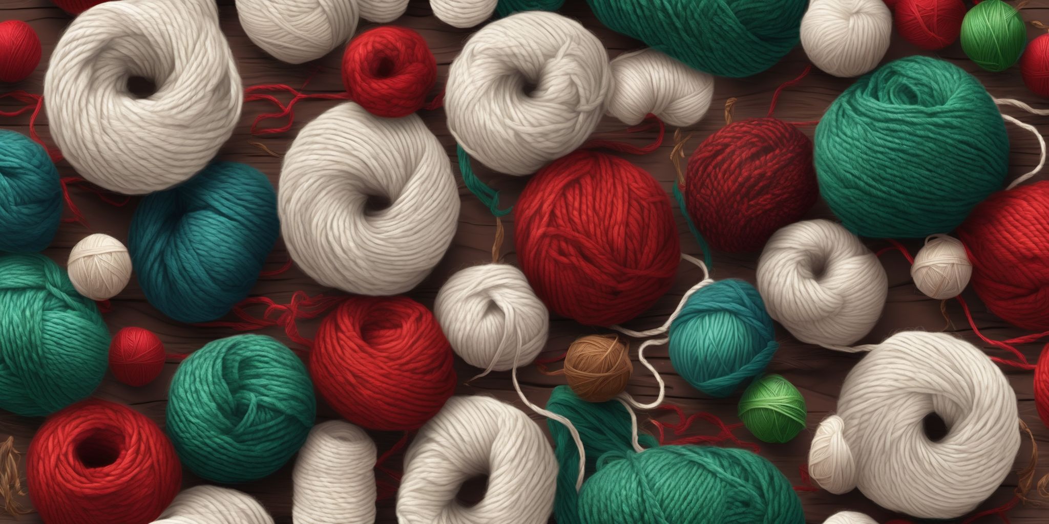 Yarn in realistic Christmas style